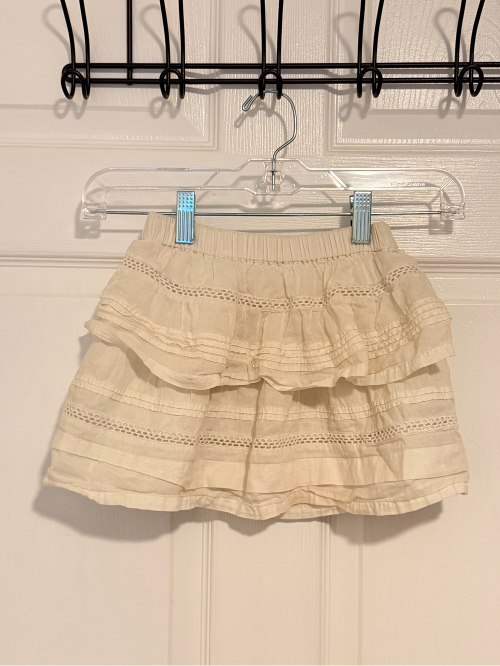 Crewcuts Girls Cream Tiered Ruffle Skirt